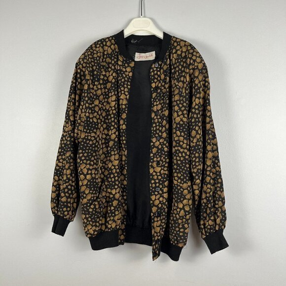 Vintage Jacques Isabelle lightweight bomber women button jacket lined synthetic - Picture 1 of 7